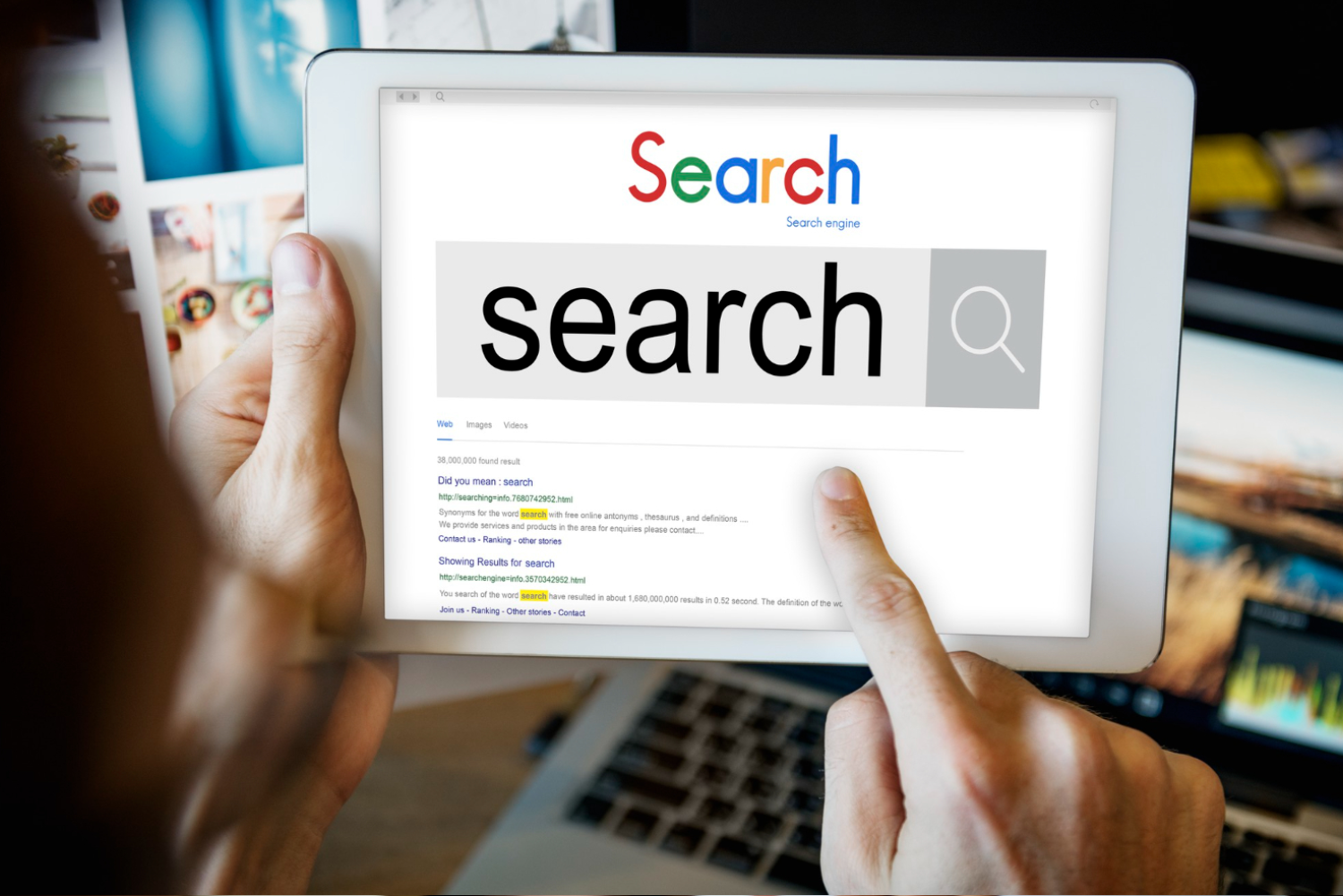 Online search on tablet
